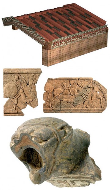 Tokio stogo konstrukcijos elementuose archeologai aptiko daugiausiai sufleruojančių žymių.